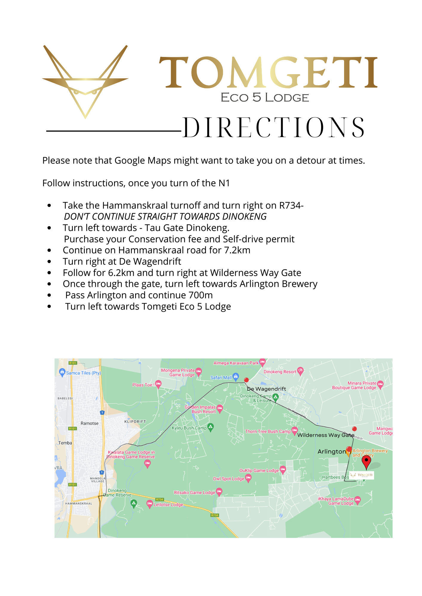 Tomgeti Updated Directions